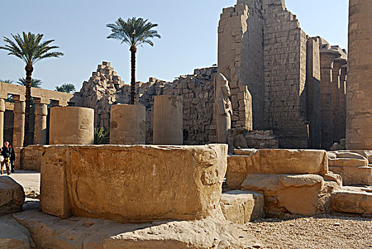 庙宇,中心,卡尔纳克神庙,复杂,路克索神庙,尼罗河流域,埃及,非洲
