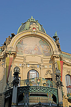 市政建筑,建筑,布拉格,波希米亚,捷克共和国,欧洲