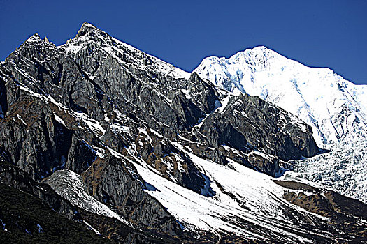 贡嘎山海螺沟冰川群山