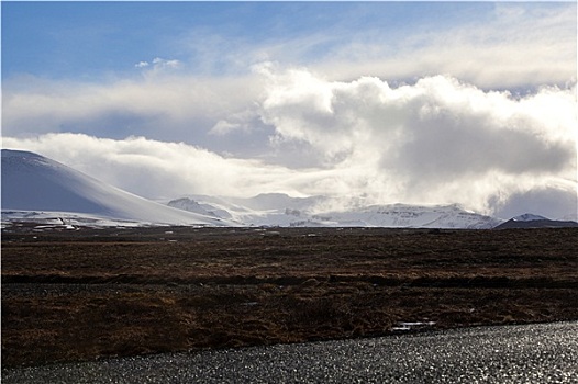 漂亮,火山,风景,冰岛