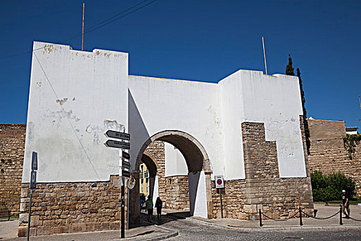 城门,入口,老城,法若,阿尔加维,葡萄牙,欧洲