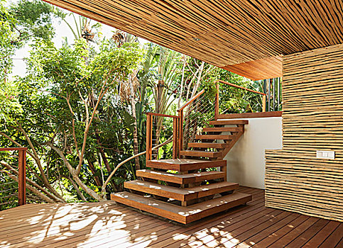 木质,楼梯,平台