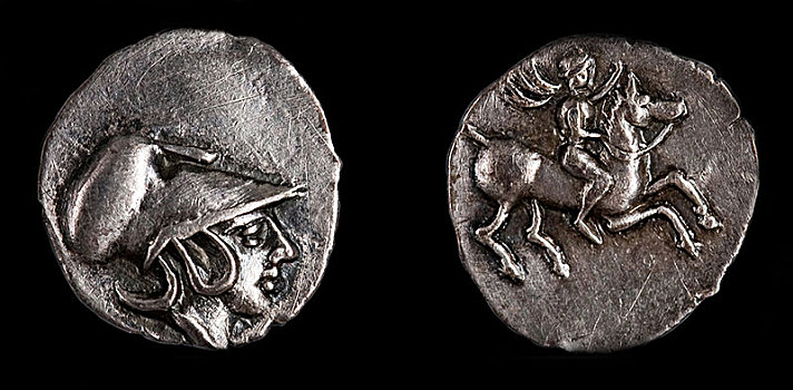 硬币,头部,雅典娜,科林斯式,头盔,公元前4世纪,艺术家,古老