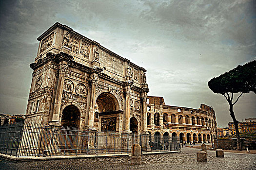 君士坦丁凯旋门,罗马角斗场,罗马,意大利