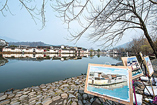 宏村绘画和南湖