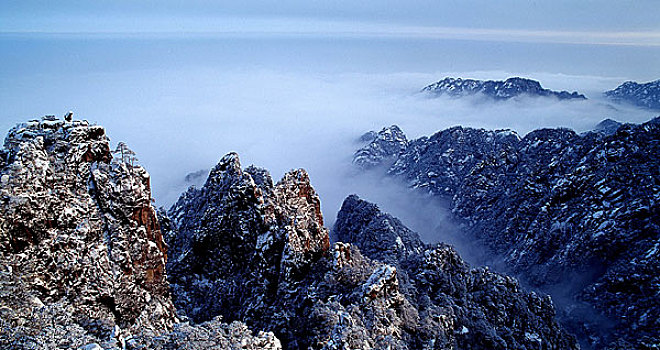 俯视,顶峰,海洋,云,黄色,山