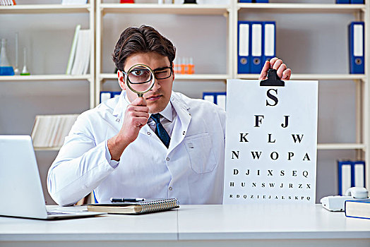 医生,光学设备,文字,图表,指挥,视力检查,检查