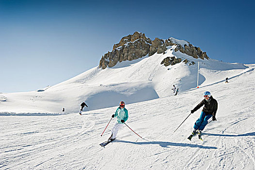 滑雪,区域,阿尔卑斯山,法国,欧洲