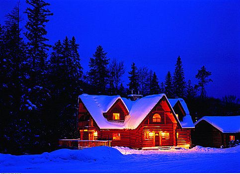 冬天,夜晚,不列颠哥伦比亚省,加拿大