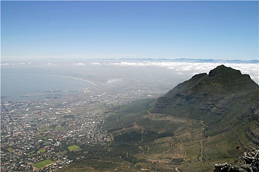 风景,上面,桌山,开普敦,南非
