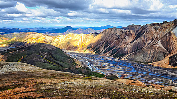 兰德玛纳,彩色,山,风景,冰岛