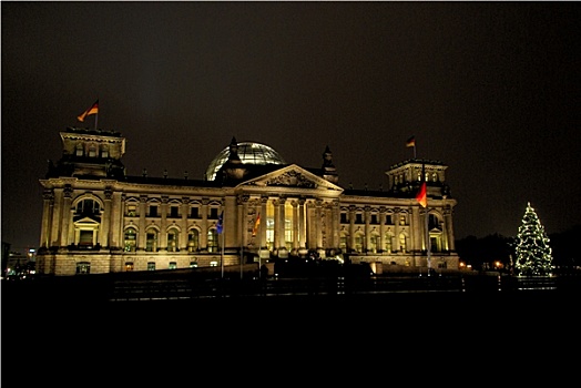 柏林,德国国会大厦,建筑,圣诞节