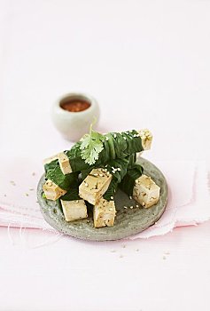 豆腐,小白菜,辣椒,浸