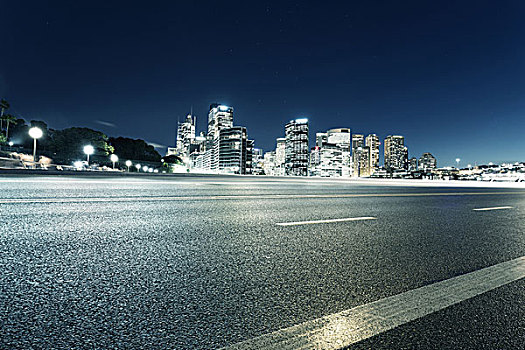 空,沥青,道路,光亮,现代,城市,背景,夜晚