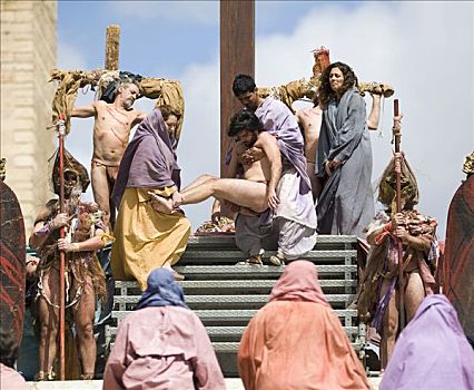 耶稣受难日,阶梯,大教堂,马略卡岛,巴利阿里群岛,西班牙,欧洲