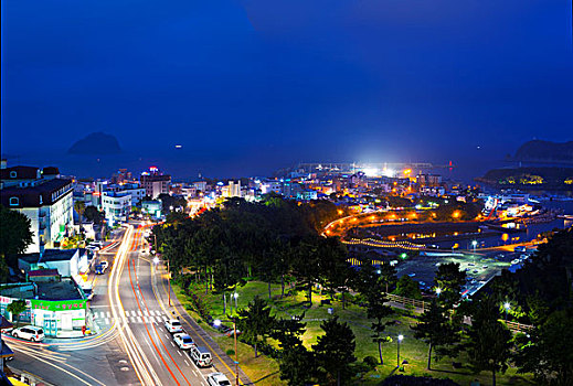 韓國濟(jì)州島西歸浦市夜景