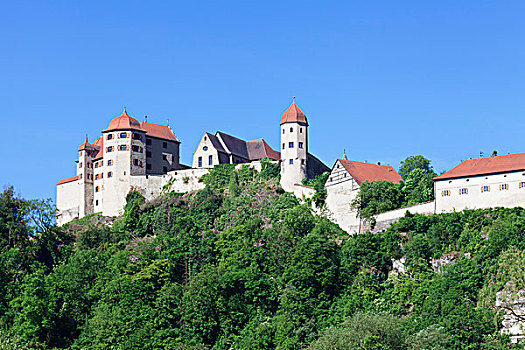 城堡,浪漫大道,斯瓦比亚,巴伐利亚,德国,欧洲
