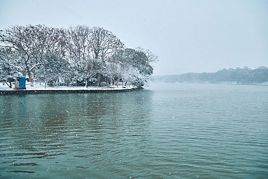 湖南省开福区烈士公园冬季雪景