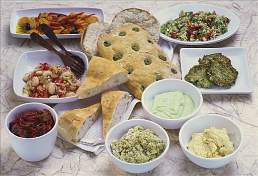 地中海,自助餐,橄榄面包,前菜