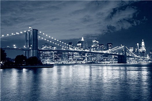布鲁克林大桥,曼哈顿,天际线