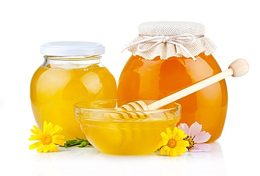 甜,蜂蜜,倒出,木质,舀子,玻璃碗,隔绝