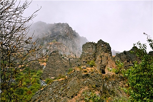 悬崖,洞穴,靠近,寺院,亚美尼亚
