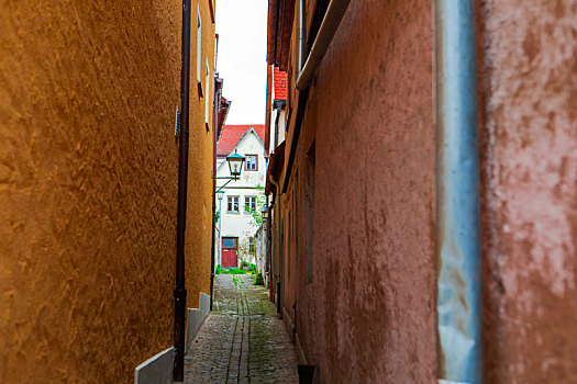 德国巴伐利亚罗腾堡童话镇城市中的建筑与街道