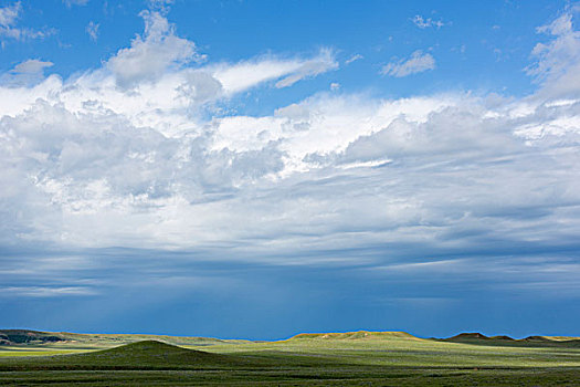 美国,蒙大拿,草原,天空,偏僻,旁路,雷雨天气