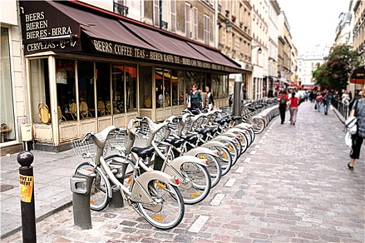 巴黎,五月,自行车,分享,车站,2009年
