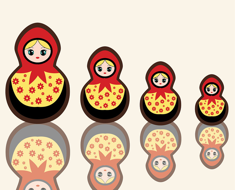 俄罗斯人,俄罗斯套娃,插画,可爱_高清图片_全景视觉