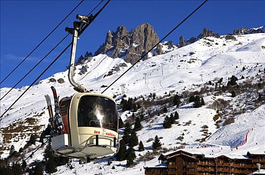 缆车,滑雪胜地,法国