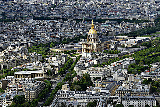 欧洲,法国,荣军院,巴黎,金色,圆顶,教堂,左边