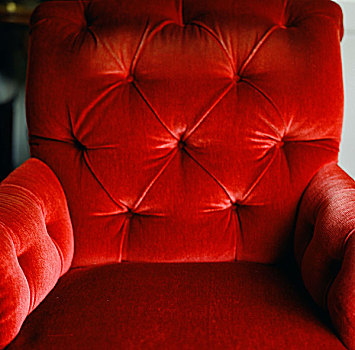 红色,天鹅绒,手臂,椅子,老,房子
