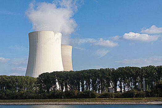 核电站,莱茵河,巴登符腾堡,德国,欧洲