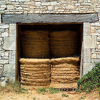 一堆,小麦,稻草捆,脱落,普罗旺斯,法国