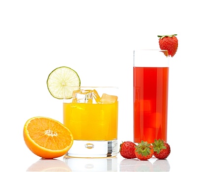 橙色,草莓汁