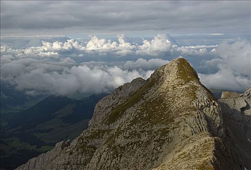 阿彭策尔,阿尔卑斯山,攀升,高处,海平面,瑞士,欧洲