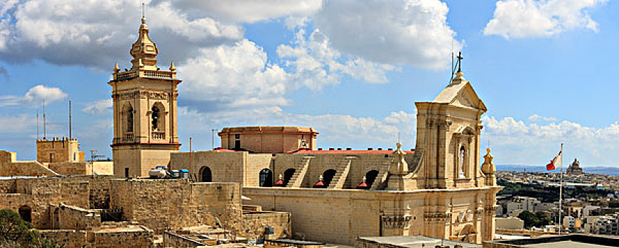 全景,城堡,戈佐,岛屿,马耳他,大幅,尺寸