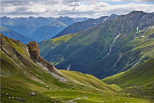 高山,夏天,风景