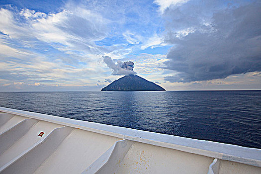火山,喷发,海洋,印度尼西亚