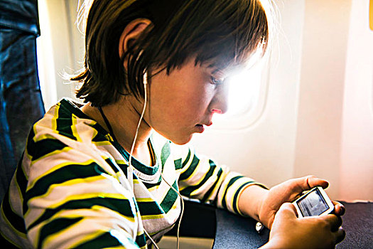 男孩,飞机,选择,音乐,mp3播放器