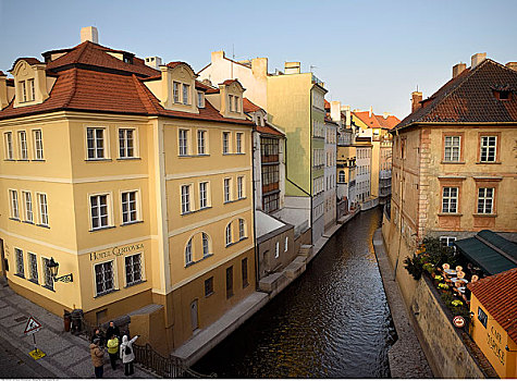 俯视,街道,布拉格,捷克共和国