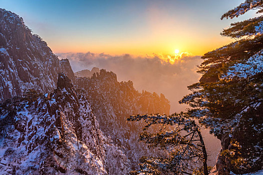 黄山雪景