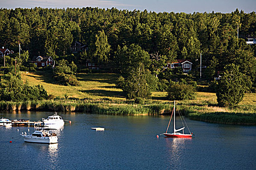 船,水,入口,峡湾,斯德哥尔摩,瑞典