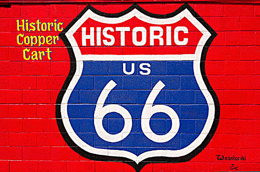 标识,历史,66号公路,塞利格曼,亚利桑那,美国