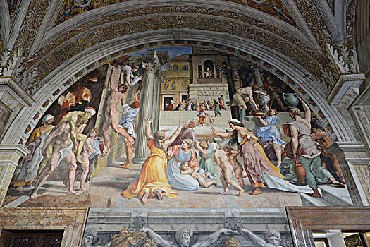 壁画,梵蒂冈,博物馆,梵蒂冈城,罗马,意大利,欧洲