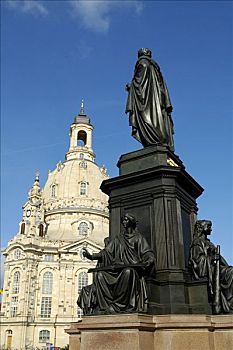 八月,纪念建筑,圣母教堂,德累斯顿,萨克森,德国