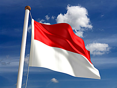 印度尼西亚,旗帜,裁剪,小路