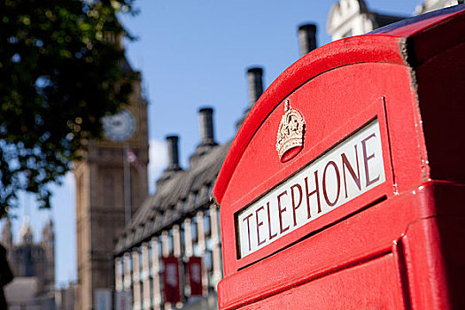 红色,电话亭,大本钟,威斯敏斯特,伦敦