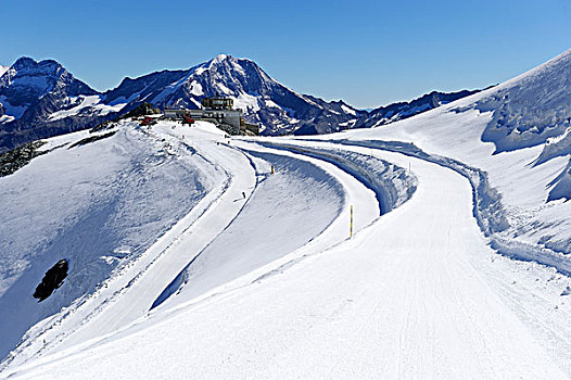 山,车站,滑雪,斜坡,前景,瓦莱,瑞士,欧洲
